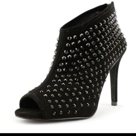 Mk Michael Kors black studded peep toe 👠 - Picture 2 of 6